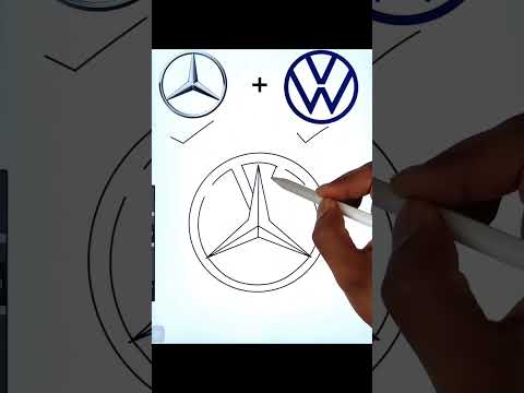 MERCEDES +Volkswagen|combination logo...#logo #draw #drawing #mercedes #volkswagen #india