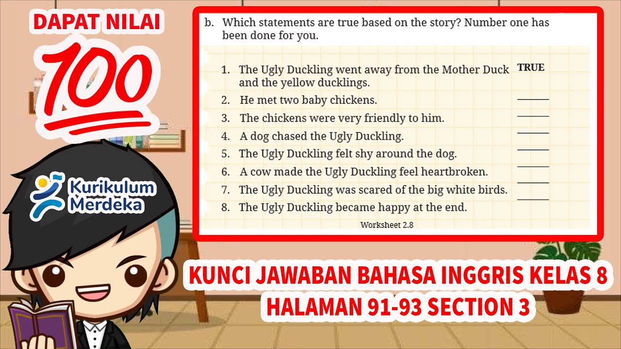 English Answer Key for Grade 8 Page 93 of the Independent Curriculum