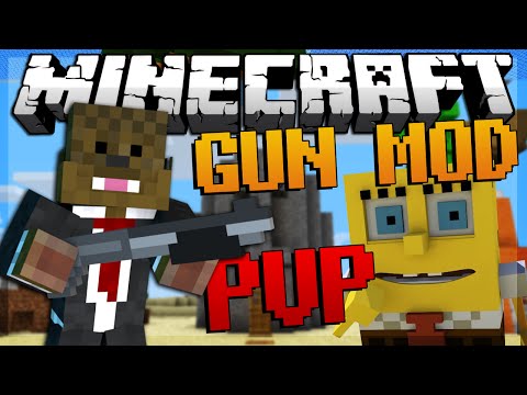Minecraft SPONGEBOB Gun Mod PVP (Bikini Bottom) Modded Minigame w/ JeromeASF & Friends!