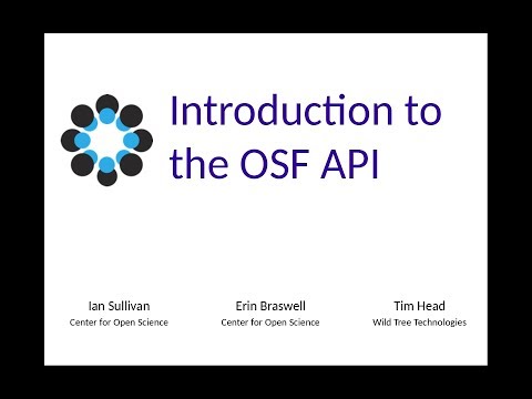 Introduction to the OSF API