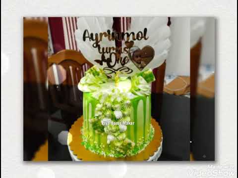 Ayru's 1st birthday theme pistachio cake gift by her sweet mother  ## Liya Home Maker