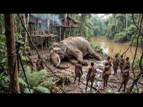 9000 KG Elephant vs Korowai Tribe | Dangerous Jungle Survival