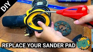 Replace the Sanding Pad on a Random Orbital Sander Dewalt | Cara menukar pad orbital Sander