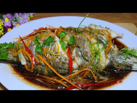 Cách làm Cá Chẽm Hấp Nước Tương,Cá Hấp Xì Dầu, Cá Hấp Hồng Kông ngon tại nhà - Tú Lê Miền Tây