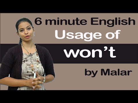 "Usage of won't" # 28 - Learn English with Kaizen through Tamil Video