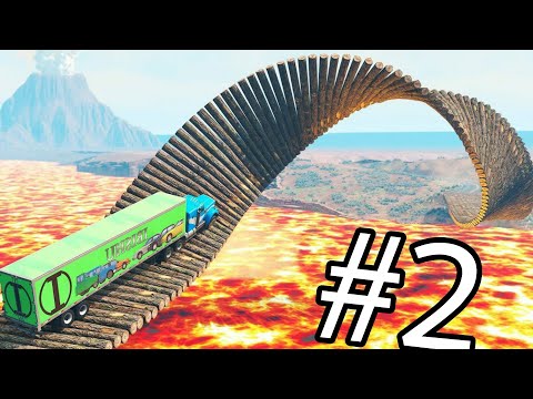 Cars vs Impossible Loop Bridge but The Floor is Lava #2 | BeamNG.Drive - Ultimate Complation