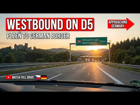 Westbound on D5: Plzeň to Rozvadov (German Border Approach)