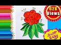 How to draw Rhododendron flower in easy way