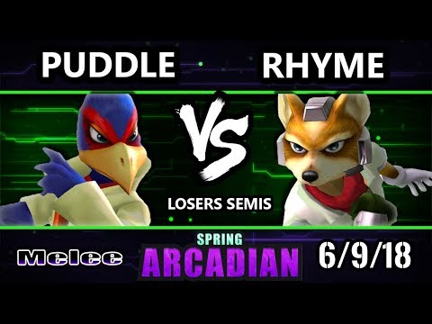 Spring Arcadian SSBM - Puddle (Falco) Vs. Rhyme (Fox) - Smash Melee Losers Semis