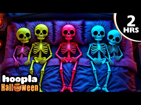 Five Skeletons In The Bed 🎃 Spooky Funny Halloween Song For Children | Hoopla Halloween