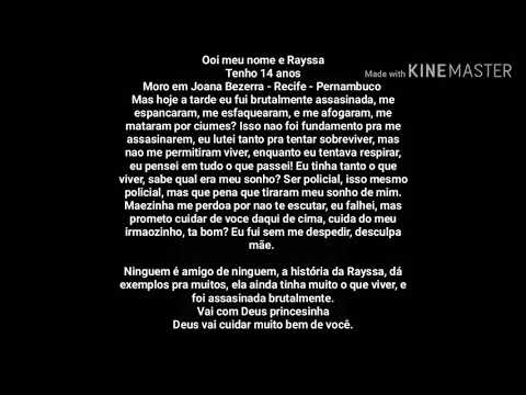 Caso Rayssa : Homenagem para adolescente 💔😭 (morta por duas  verme na praia de Recife )
