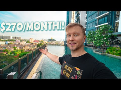 My $270 Apartment in Bangkok / Amazing Condo Tour and Cost of Living in Thailand 2025
