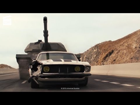 Fast & Furious 6: Tank scene HD CLIP :  Dom Saves Letty from tank attack scene HD