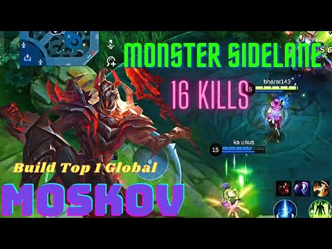 16 Kills !! Moskov The Monster Sidelane - Best Build ~ MLBB