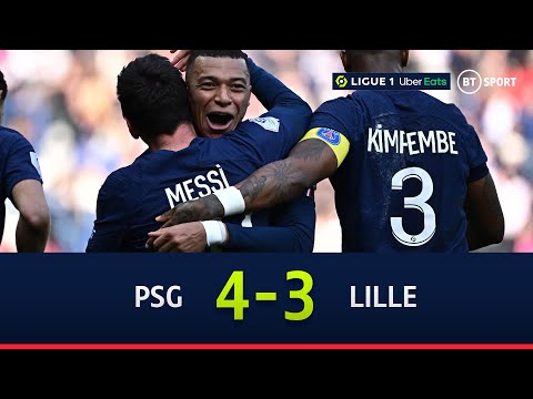 PSG vs Lille (4-3) | Lionel Messi scores a free-kick at the death to win it! | Ligue 1 Highlights