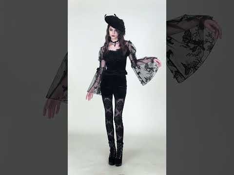 Chic Gothic Lace Bolero with Butterfly Bell Sleeves