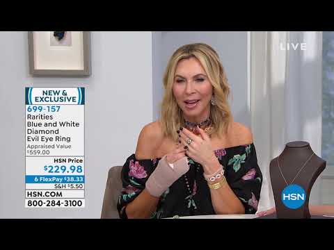 Rarities Blue and White Diamond Evil Eye Ring