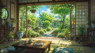 Living Quietly In A Small Japanese Garden 🌿 Morning Lofi For Peaceful Day 🌿 Chill Spring Lofi Vibes