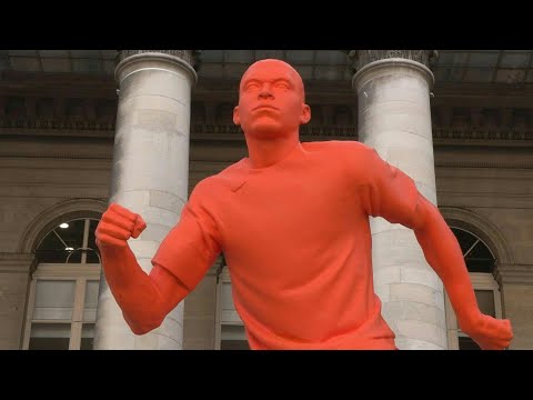 Video Thumbnail: Statues of Kylian Mbappé, LeBron James spring up in Paris | AFP