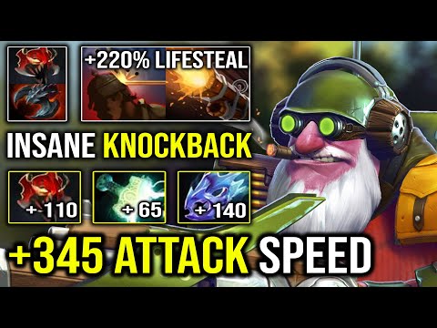 +345 ATTACK SPEED Just Stand & Knockback Enemy | WTF 220% Lifesteal Sniper 7.30c Imba Dota 2