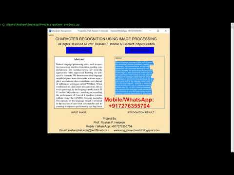 Character Recognition Using Image Processing Python Opencv Project With Source Code