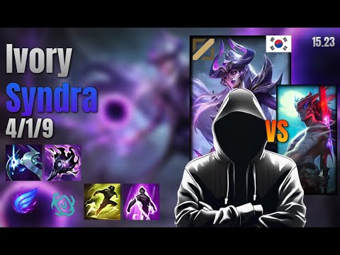 Ivory Mid Syndra vs Yone lol KR solo rank Full Game 15.23 | Ivory 신드라 vs 요네