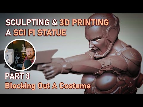 Sculpting a Sci Fi Statue - Zbrush Walkthrough (Intermediate) - Part 3: Blocking Out a Costume