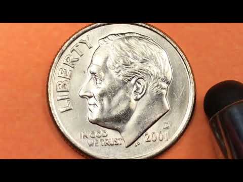 United States 2001 Silver and Copper Nickel Roosevelt Dimes - US 10 Cents Coins