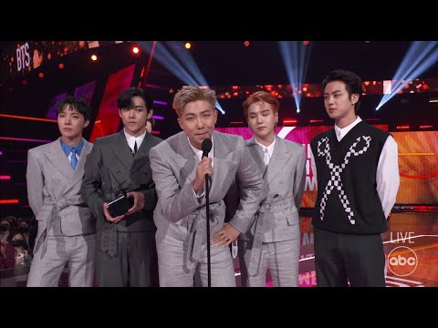 BTS Accepts the 2021 American Music Award for Artist of the Year - The American Music Awards