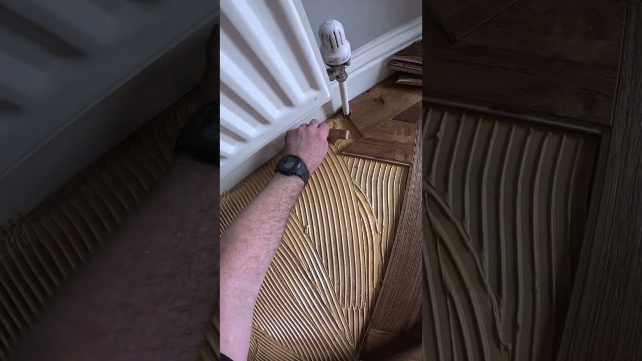 how to fit a herringbone floor with a border | DIY | #diy #tipsntricks #flooring  #flooringtips