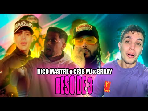 (REACTION) Nico Mastre, Cris Mj, Brray - Beso De 3 (Official Video)