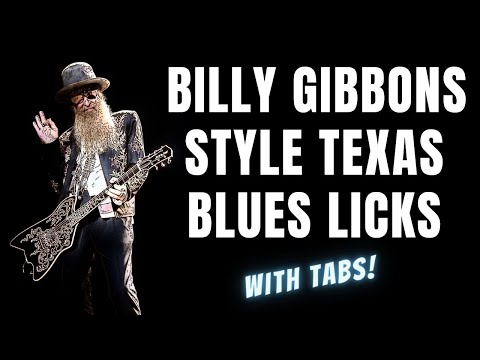 ZZ Top Billy Gibbons Texas Blues Shuffle Licks in The Style of - with TABS