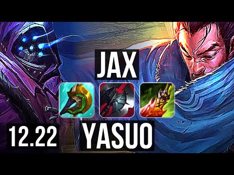 JAX vs YASUO (MID) | 10 solo kills, 900K mastery | TR Diamond | 12.22