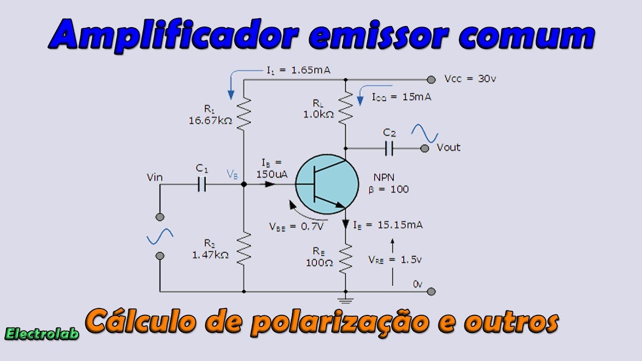 Polarização do transistor como amplificador emissor comum