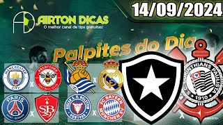 💹 PALPITES FUTEBOL HOJE SÁBADO DIA 14 DE SETEMBRO DE 2024 + BILHETE PRONTO @AIRTONDICAS 💹