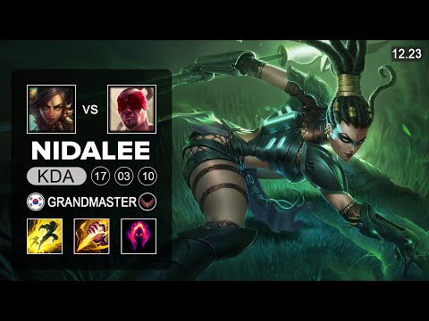 Nidalee vs Lee Sin Jungle - KR Grandmaster - Patch 12.23 Season 12