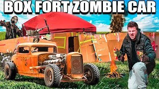 BOX FORT ZOMBIE CAR SURVIVAL CHALLENGE!!  📦🚗 The Walking Dead Box Fort!