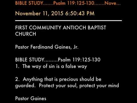 BIBLE STUDY.......Psalm 119:125-130.......November 11, 2015 6:50:43 PM