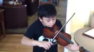 Nine year.old playing "Old MacDonald" on violin