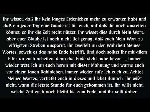 VORAUSSAGE FÜR BALDIGES ENDE .... SCHWACHER GLAUBE DARAN ....