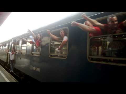 DVTK szurkolók érkezése a Keleti pályaudvarra 2014.05.25.