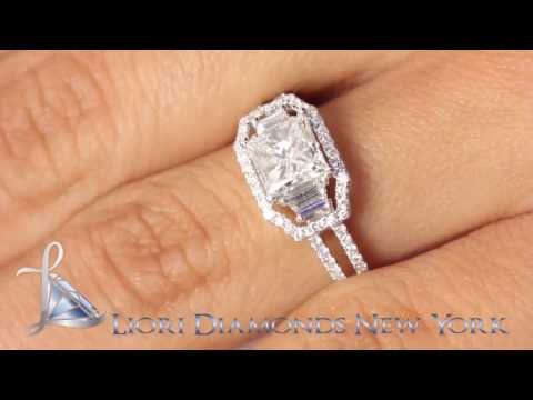 ER-SOLD-170 - 2.16 Ct. F-SI1 Princess Cut Diamond Engagement Ring 18k White Gold Vintage Style