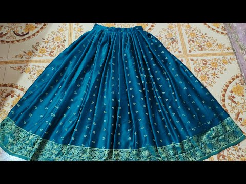 साडीचा लेहंगा खूप सोप्या पद्धतीमध्ये कटिंग आणि शिलाई || saree se lehenga lehenga cutting & stiching