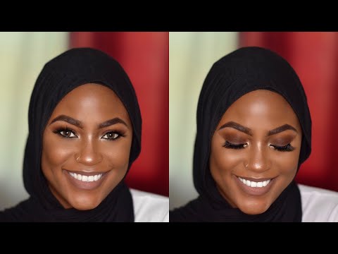 BROWN SMOKEY MAKEUP TUTORIAL FOR BLACK/BROWN SKIN ||FULL GLAM|| MUFIDAH MUKHTAR