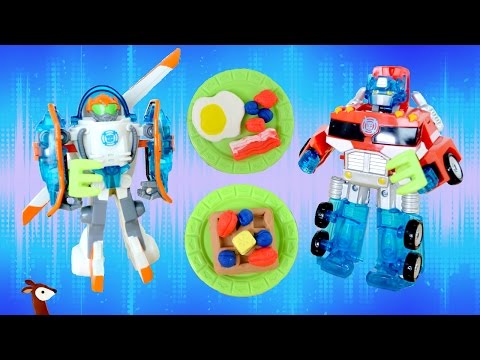 Rescue Bots Transformers Eat Play-Doh Breakfast