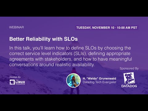 Webinar: Better Reliability with SLOs, sponsored by Datadog