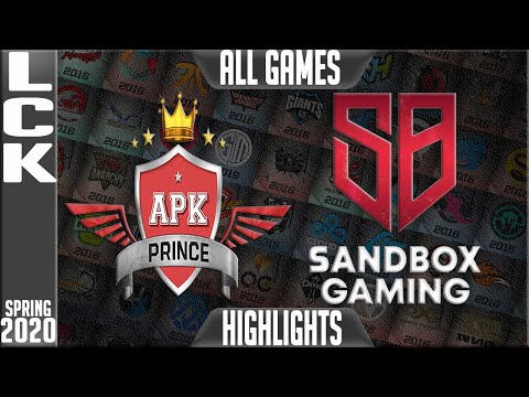 APK vs SB Highlights ALL GAMES | LCK Spring 2020 W6D5 | APK Prince vs Sandbox Gaming
