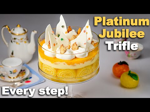 Queen's Elizabeth's Platinum Jubilee Trifle | Lemon Swiss Roll & Amaretti Trifle