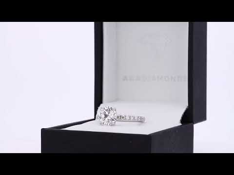 Round Petite Pave Engagement Ring in Platinum 2.41ctw | Ada Diamonds