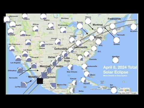 2024 Total Solar Eclipse Animation for North America